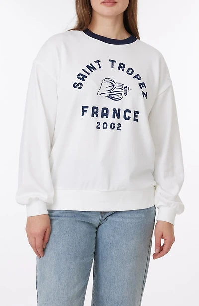 Millie Beach Terry Ringer Crewneck Sweatshirt