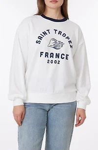 Millie Beach Terry Ringer Crewneck Sweatshirt