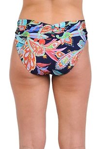 Tropidelic Paisley Shirred Banded Bikini Bottoms