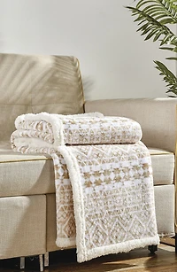 Tala Print Faux Shearling Throw Blanket