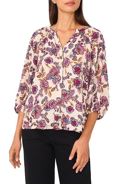 V-Neck Puff Sleeve Blouse