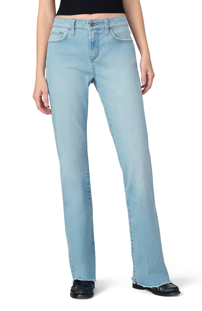 Frayed Mid Rise Bootcut Jeans