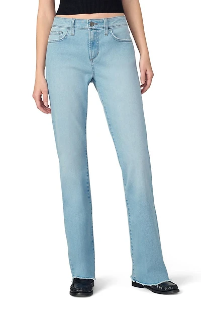 Frayed Mid Rise Bootcut Jeans