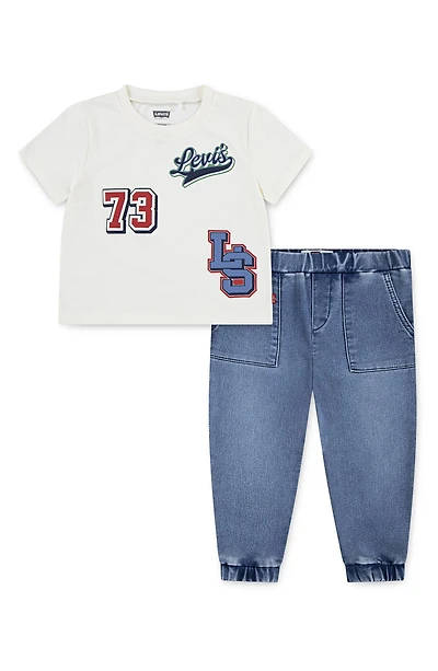 Moto Patch T-Shirt & Dobby Joggers Set
