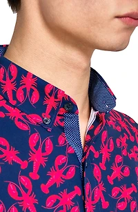 Lobster Short Sleeve Woven Button Down Shirt
