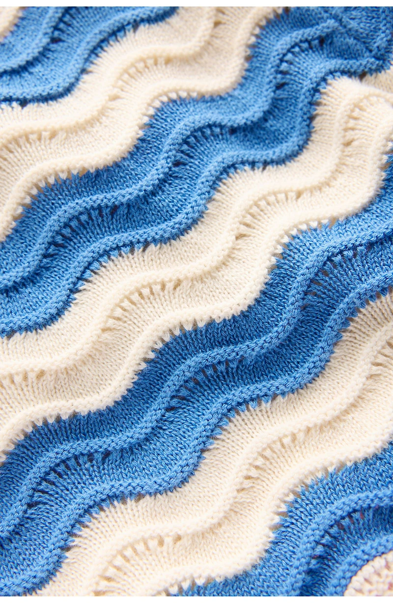 Kids' Stripe Pointelle Stitch Cotton Sweater Shorts