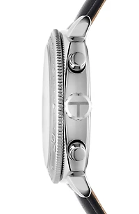 Caine Chronograph Leather Strap Watch, 44mm