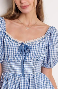 Gingham Puff Sleeve Minidress