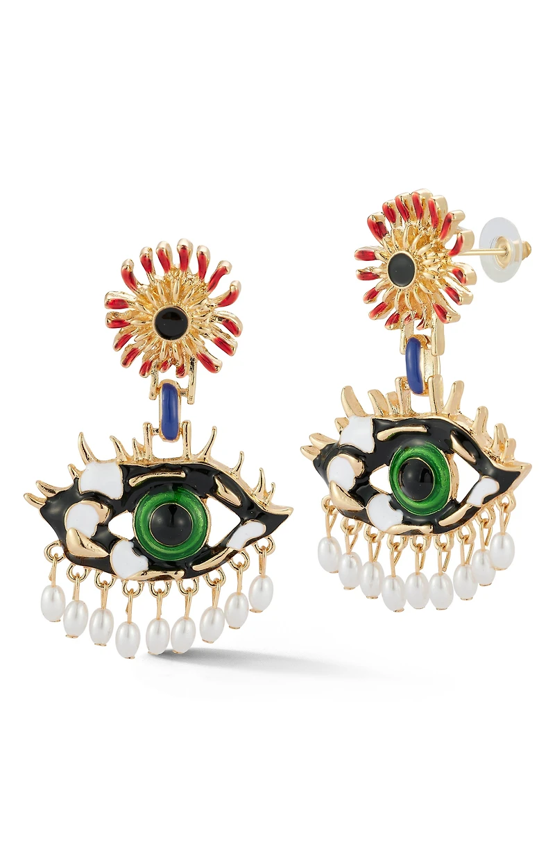 Evil Eye Drop Earrings
