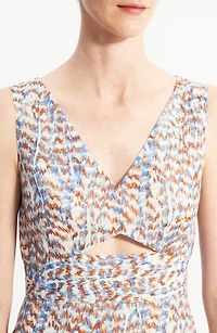 Print Cutout Midi Dress