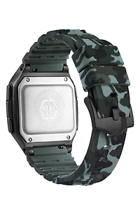 Hyper $hock Silicone Strap Square Watch, 44mm