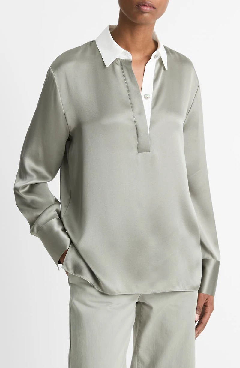 Silk Satin Rugby Shirt