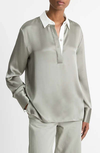 Silk Satin Rugby Shirt