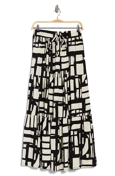 Tiered Drawstring Maxi Skirt