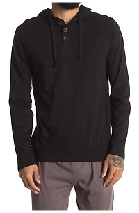 Long Sleeve Light Weight Hooded Henley
