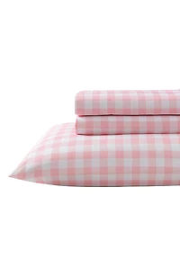 Poppy Plaid Microfiber Sheet Set