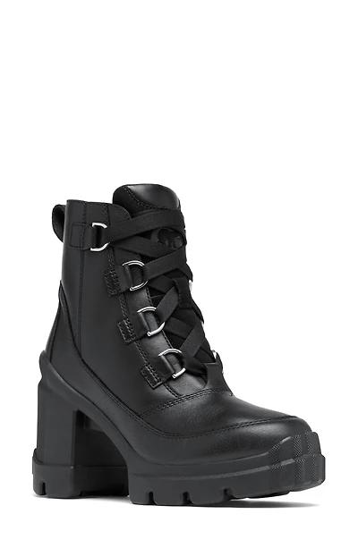 Caribou X Waterproof Lace-Up Block Heel Bootie