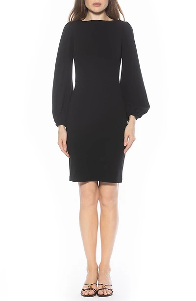 Elowen Boatneck Long Sleeve Sheath Dress