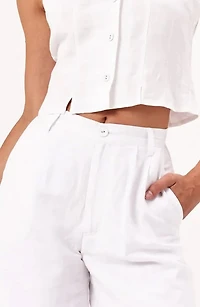 Horizon High Waist Linen Blend Shorts