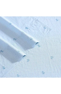 Turtle Gingham 3-Piece Cotton Sheet Set