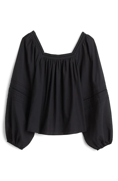 Square Neck Long Sleeve Top