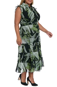 Flutter Sleeve Tiered Maxi Dress