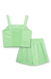 Kids' Pleated Tank & Shorts Set