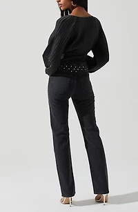 Pernilla Long Sleeve Pleated Crop Top