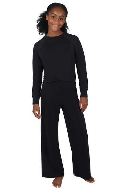 Kids' Scuba Knit Sweatshirt & Wide Leg Pants Set