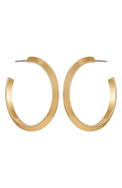 Triangular Tube Hoop Earrings