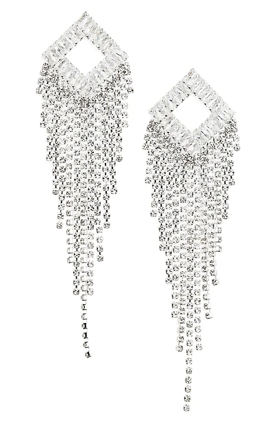 Cubic Zirconia Crystal Fringe Drop Earrings