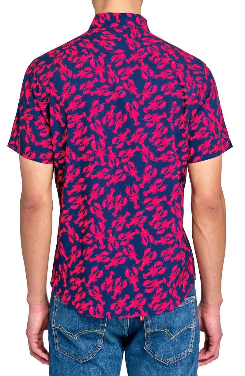 Lobster Short Sleeve Woven Button Down Shirt