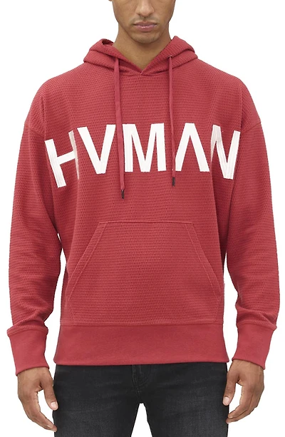 Logo Waffle Knit Pullover Hoodie