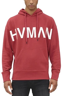 Logo Waffle Knit Pullover Hoodie