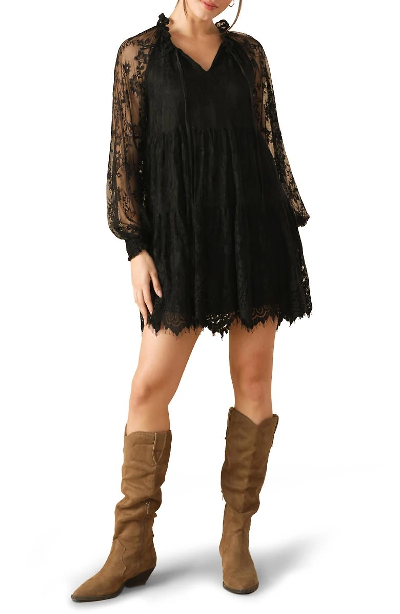Long Sleeve Lace Minidress