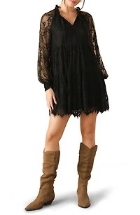Long Sleeve Lace Minidress
