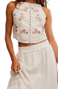 Maeberrie Embroidered Crop Top and Skirt Set