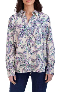 Paisley Print Cotton Blouse