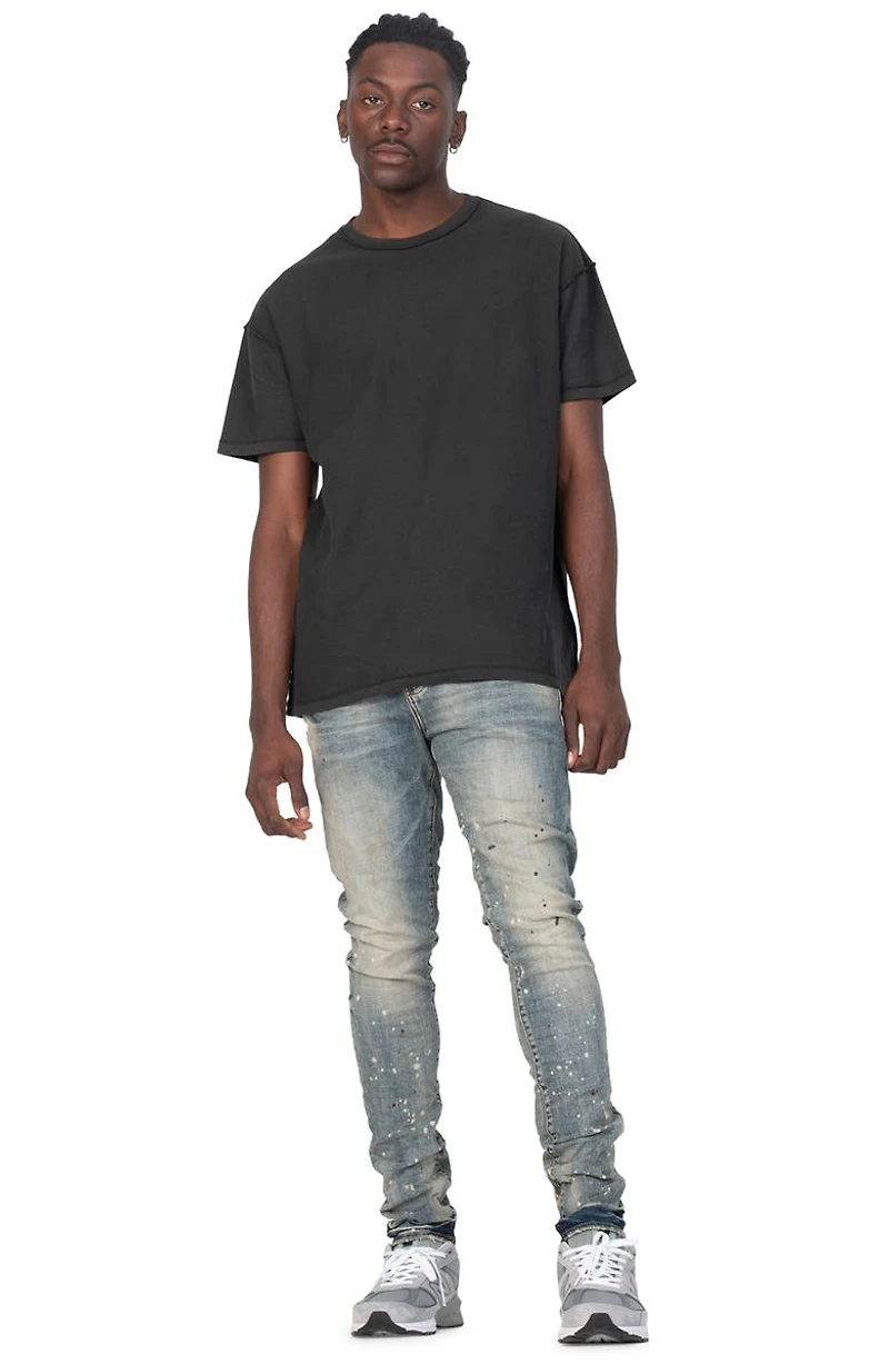 PURPLE Paint Splatter Slim Jeans