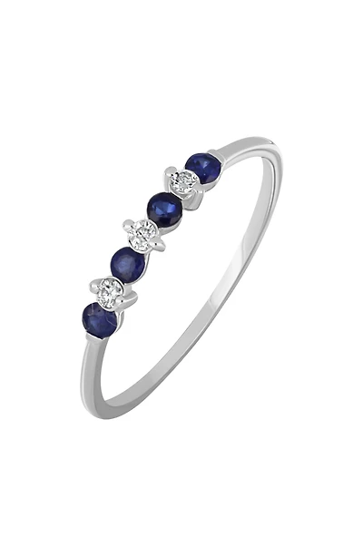 Blue Sapphire & Diamond Ring
