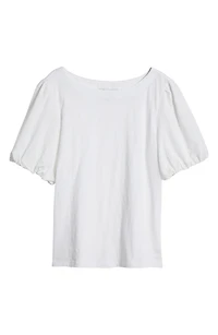 Eyelet Puff Sleeve Organic Cotton Top