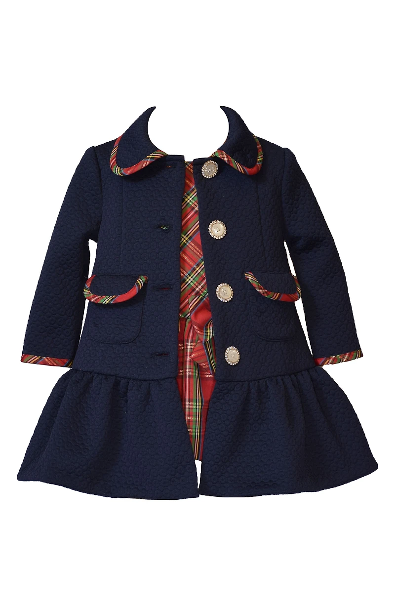 Plaid Dress & Coat Set