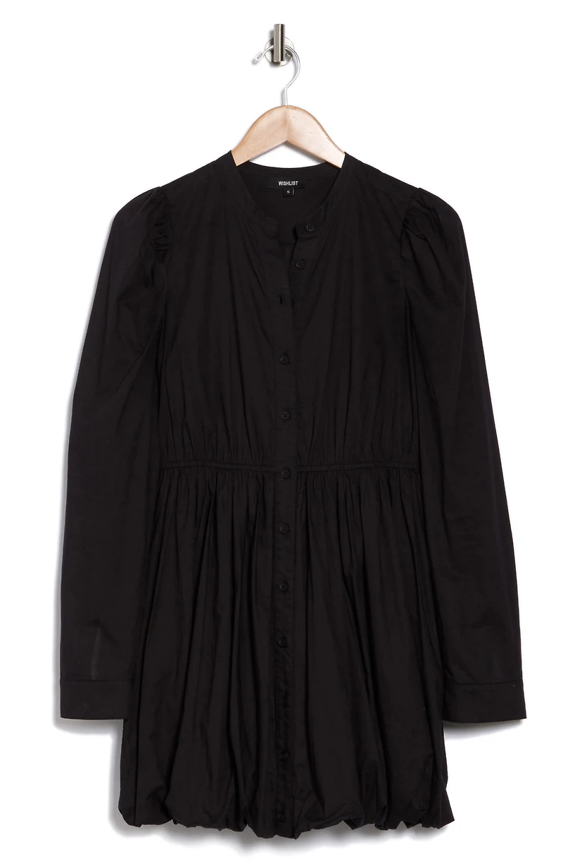 Bubble Hem Long Sleeve Minidress