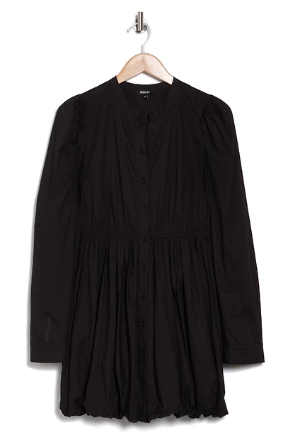 Bubble Hem Long Sleeve Minidress