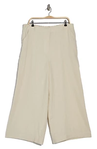 Linen Blend Wide Leg Pants