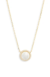 Mother-of-Pearl Disc Pendant Necklace