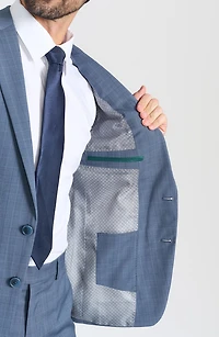 Blue Glen Plaid Wool Blend Suit
