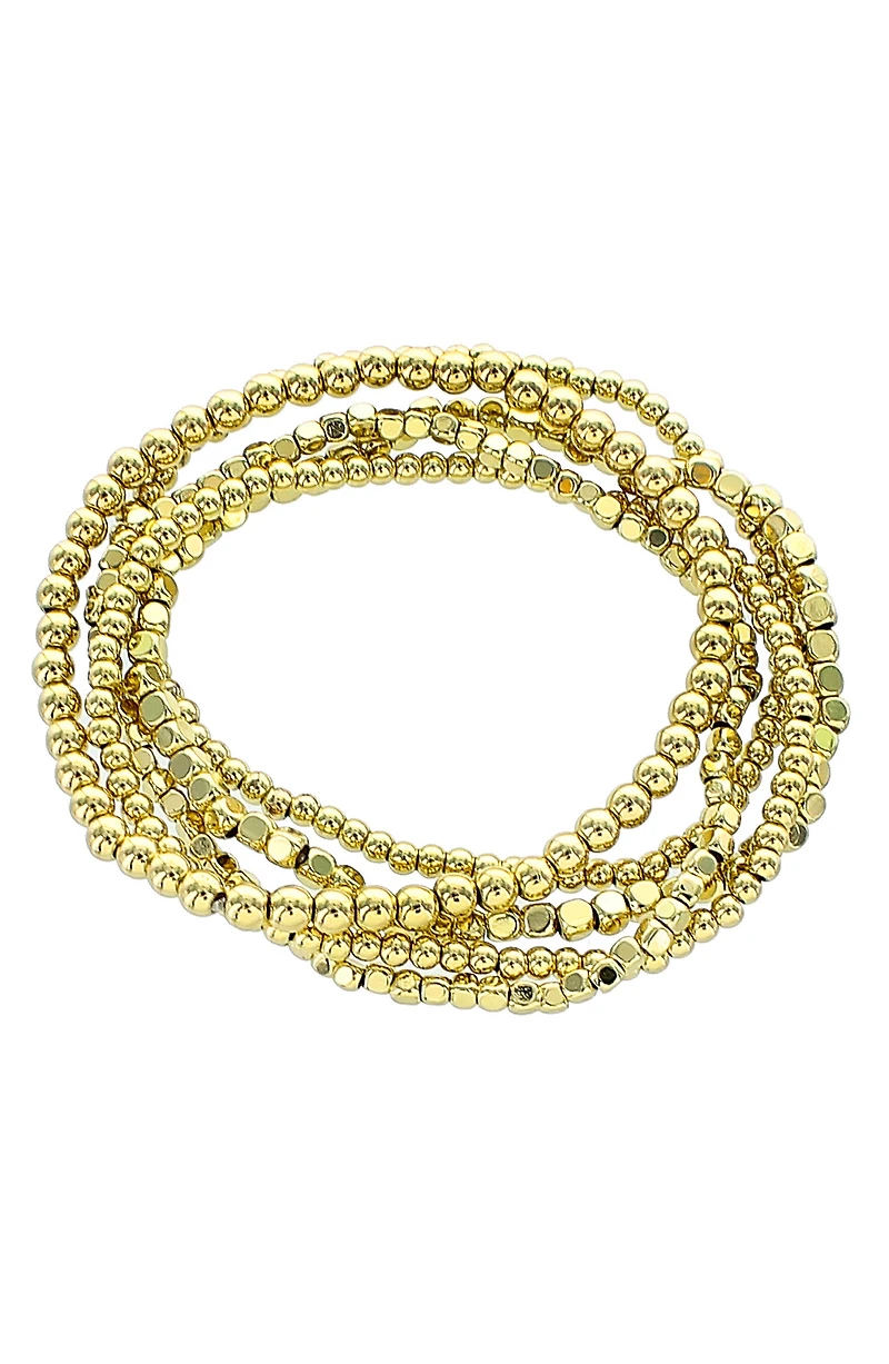 Set of 5 Beaded Stretch Bracelets