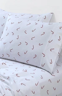 Candy Cane Cotton Flannel Sheet Set