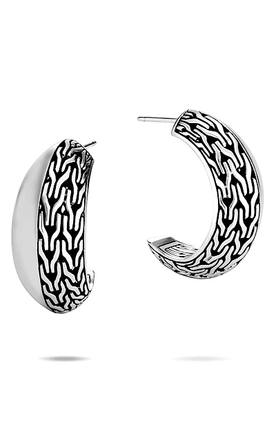 Classic Chain Knife Edge Hoop Earrings